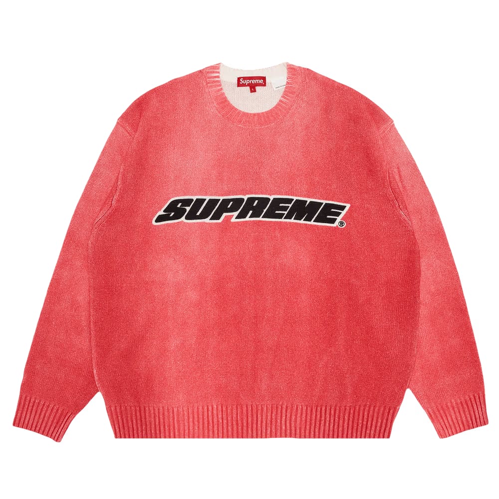 Supreme Printed Washed Sweater Pink