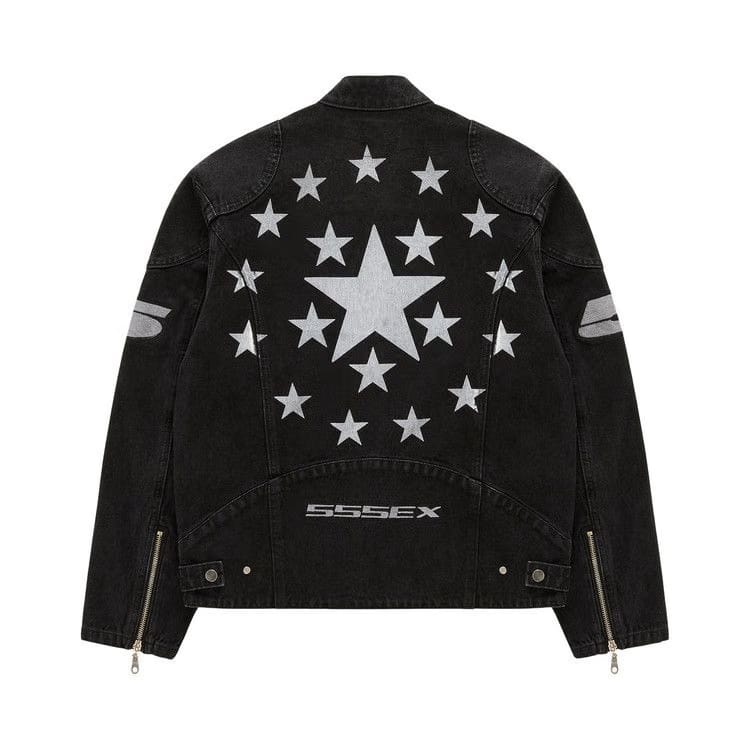 Sp5der Motorsport Denim Jacket Black