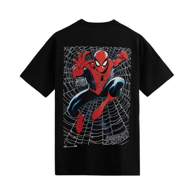 Kith For Spider-Man Web Logo T-Shirt Black