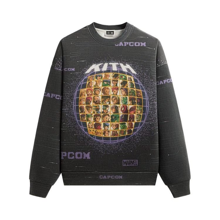 Kith x Marvel vs. Capcom Character Select Vintage Nelson Crewneck Black