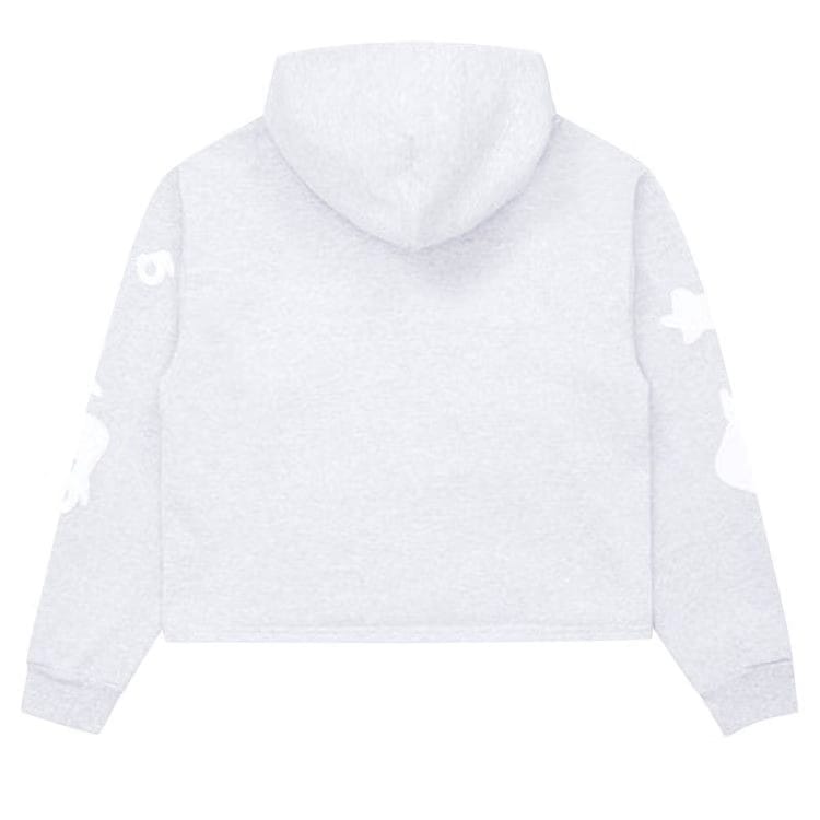 Sp5der Cropped Beluga Hoodie Heather Grey