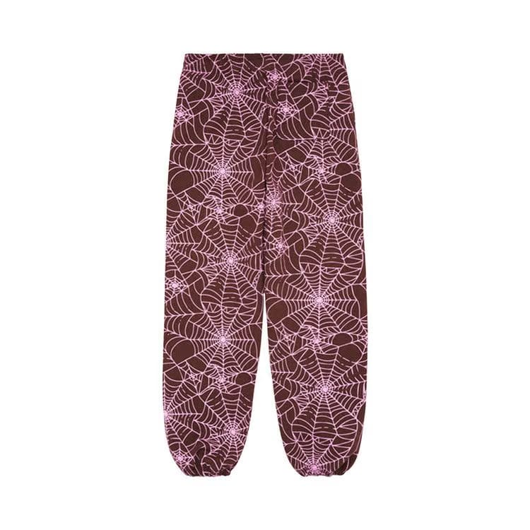 Sp5der All Over Print Sweatpants Brown