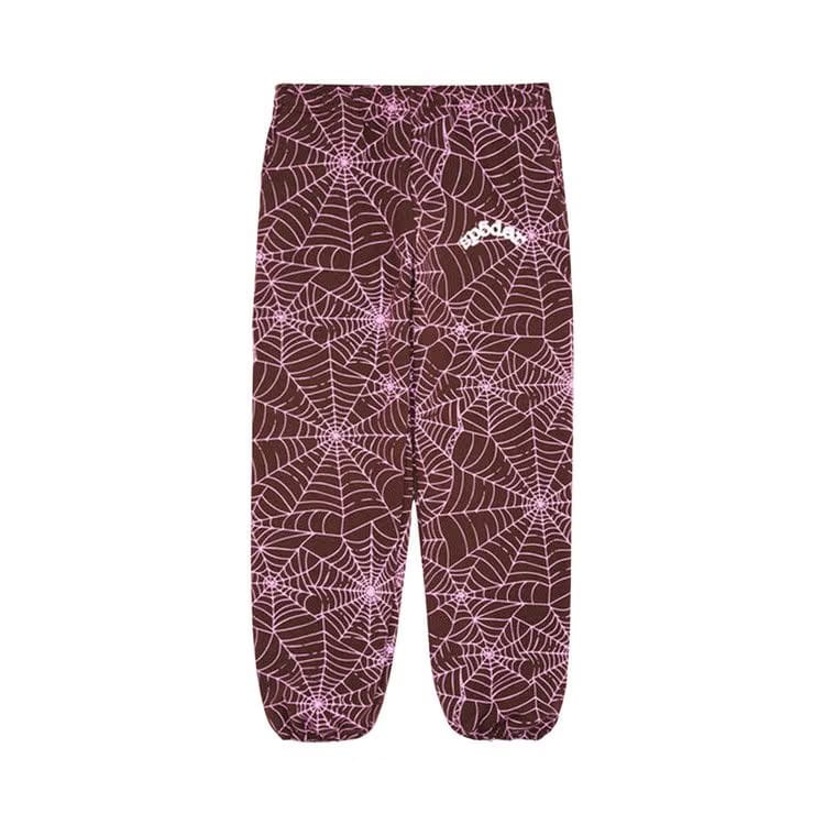 Sp5der All Over Print Sweatpants Brown