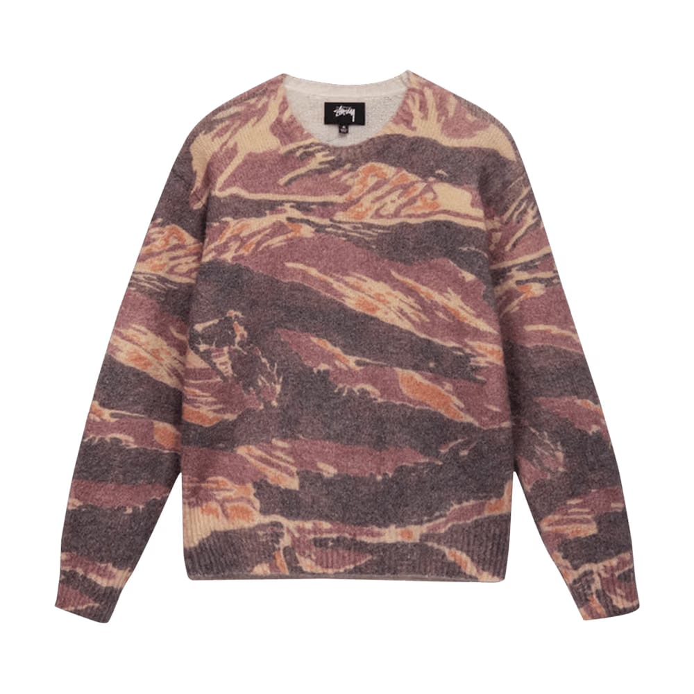 Stussy Tigris Print Sweater Brown