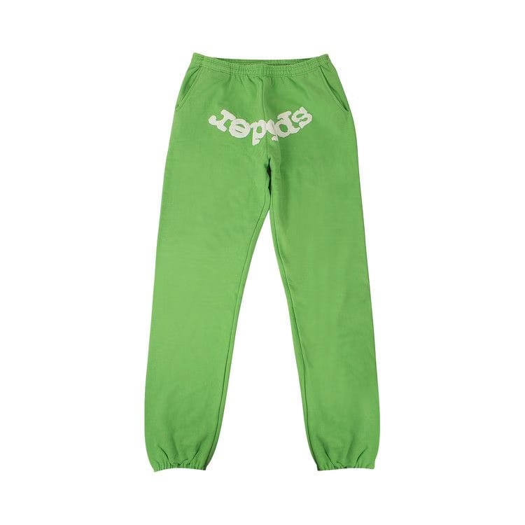 Sp5der Logo Print Sweatpants Green