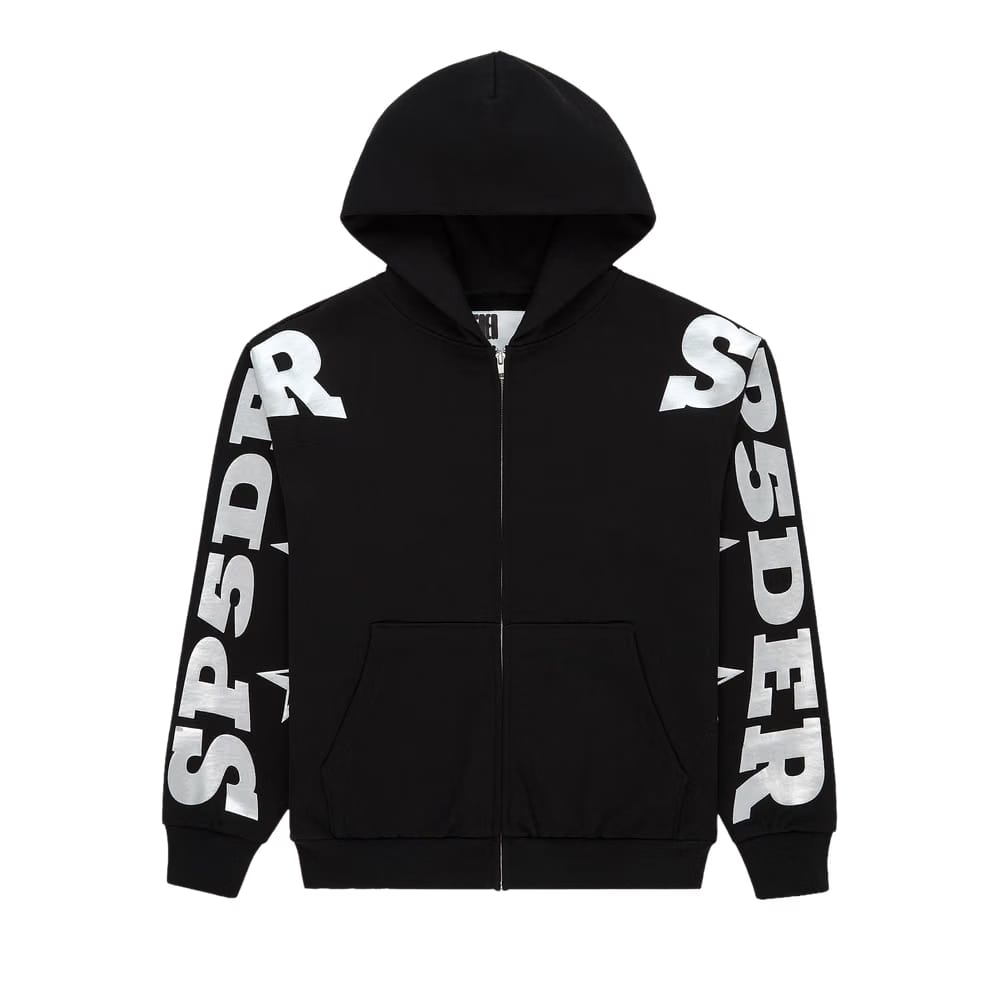 Sp5der Mx555 Zip Hoodie Black