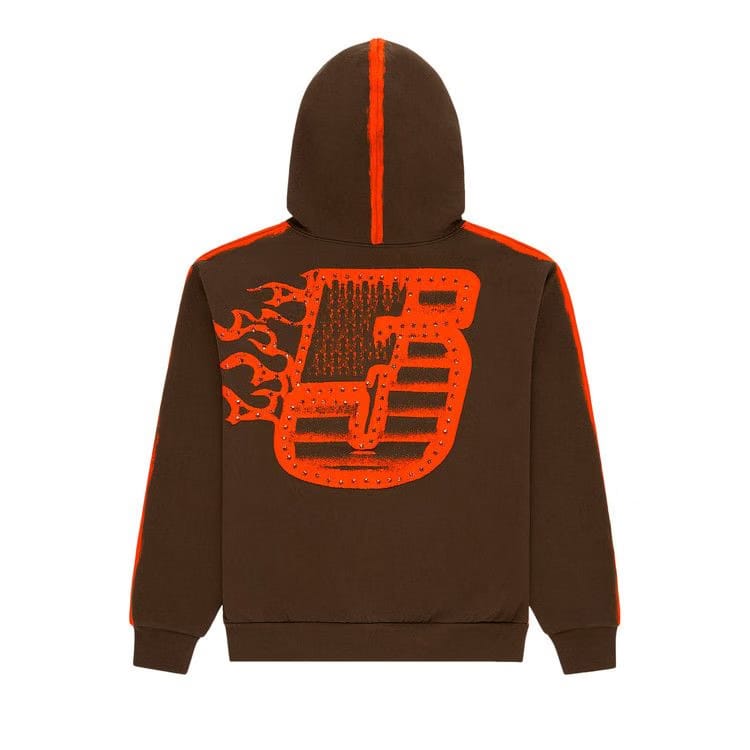 Sp5der Screaming Eagle Hoodie Brown