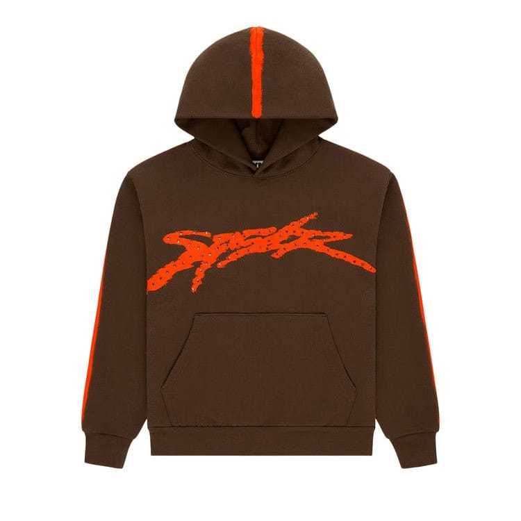 Sp5der Screaming Eagle Hoodie Brown