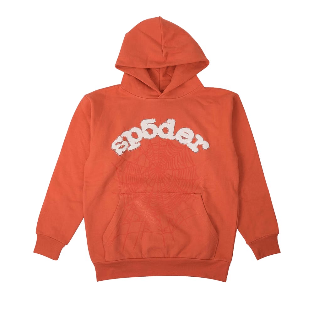 Sp5der Logo Hoodie Sweatshirt Orange