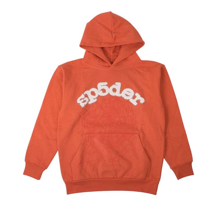 Sp5der Logo Hoodie Sweatshirt Orange