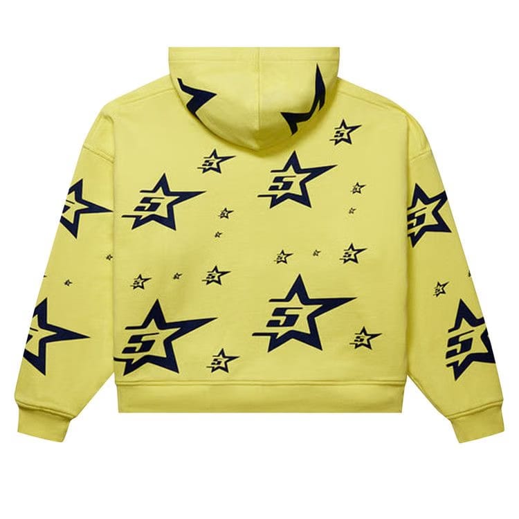Sp5der Double Layer 5 Star Zip Hoodie Yellow