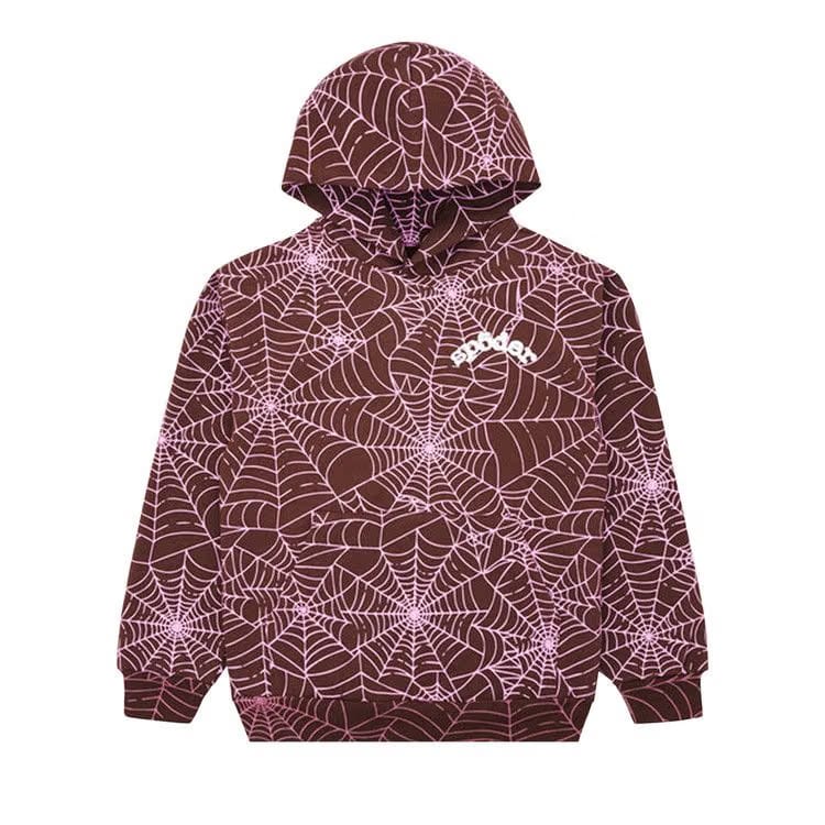 Sp5der All Over Print Hoodie Brown