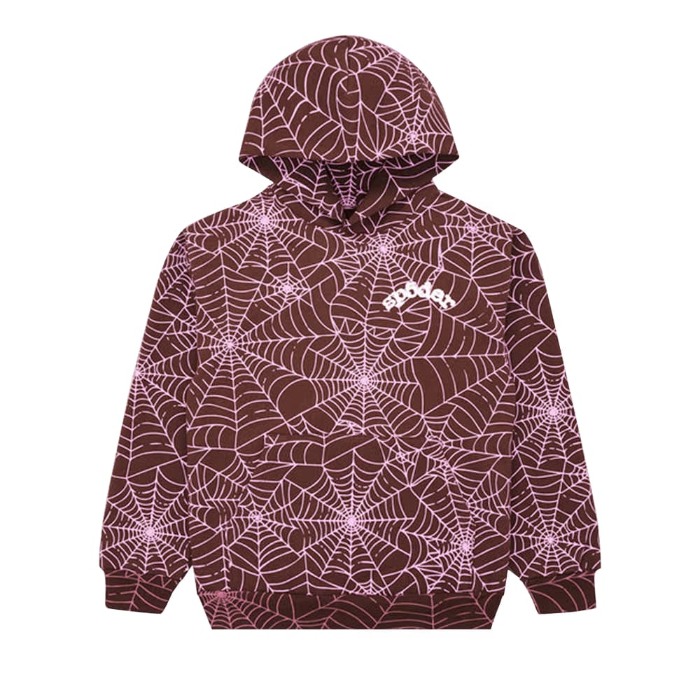 Sp5der All Over Print Hoodie Brown
