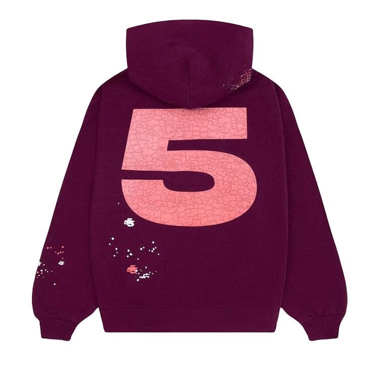 Sp5der Nocturnal Highway Hoodie Burgundy