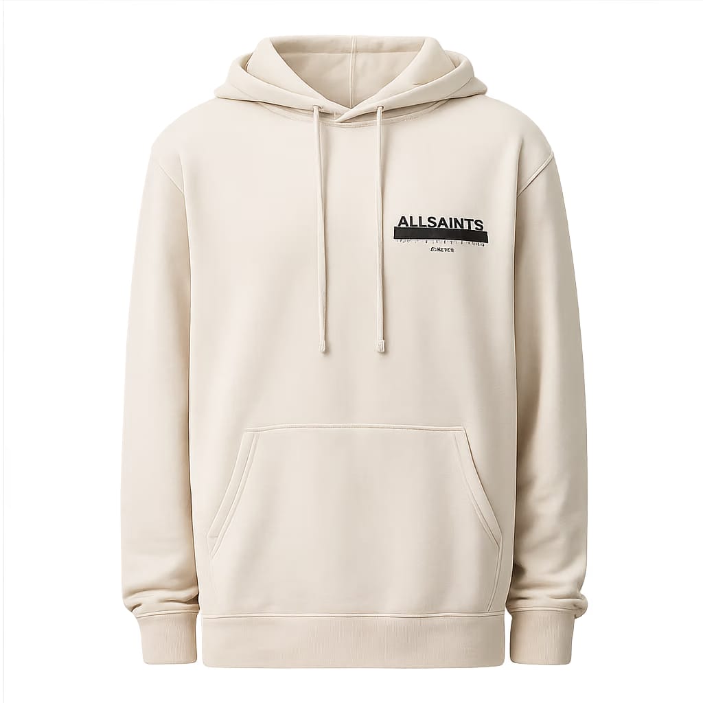 AllSaints Redact Pullover Embroidered Logo Hoodie