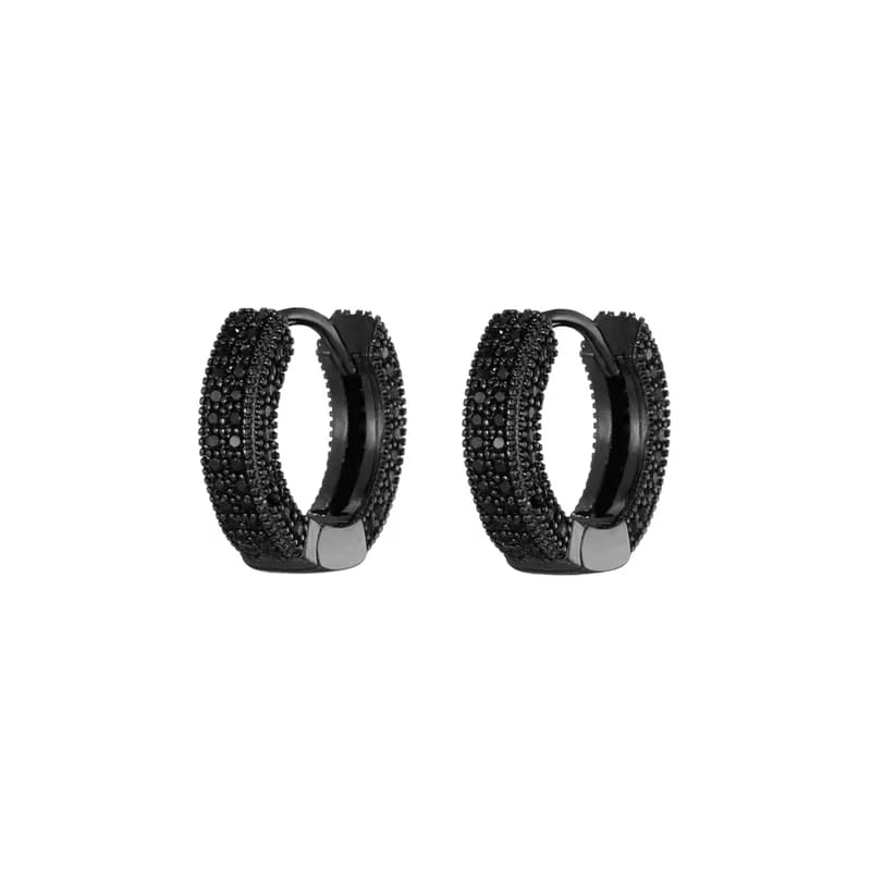 HOOP EARRING ONYX