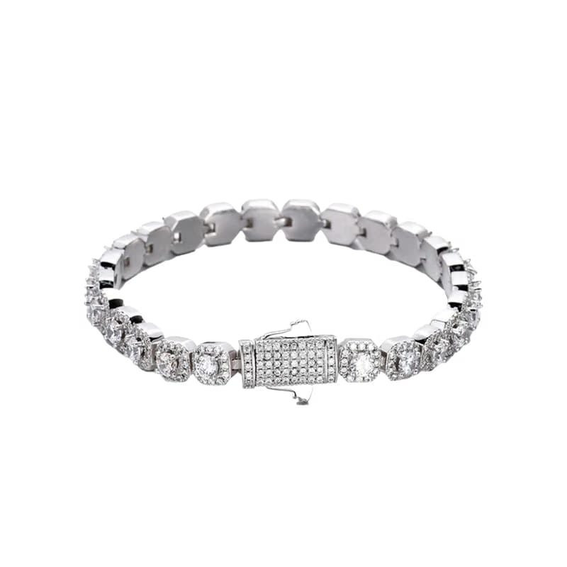 MICRO CLUSTER COURT BRACELET SILVER 8MM