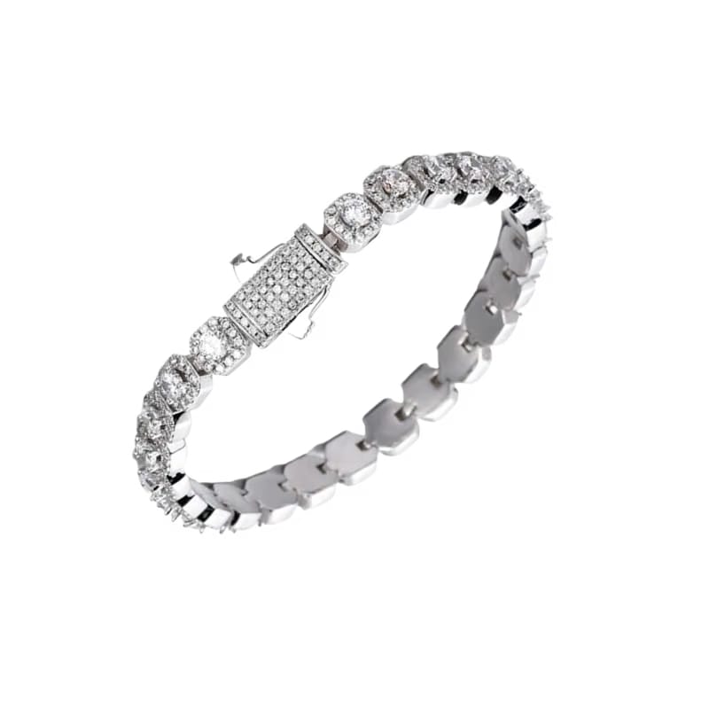 MICRO CLUSTER COURT BRACELET SILVER 8MM