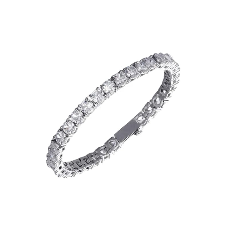 ROUND CUT COURT BRACELET SILVER 5MM