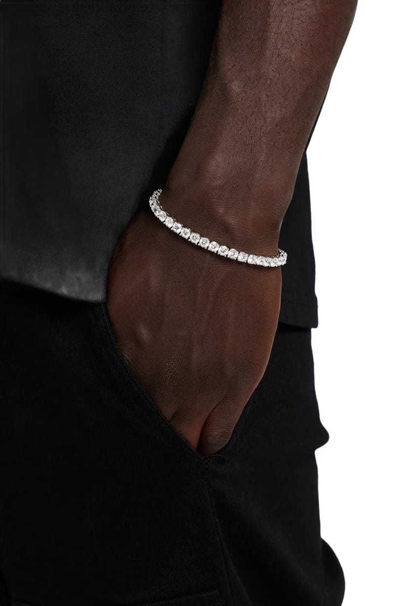 ROUND CUT COURT BRACELET SILVER 5MM