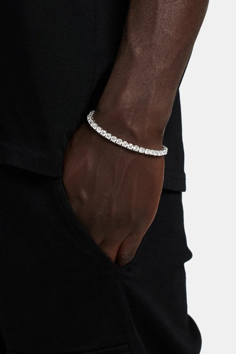 ROUND CUT COURT BRACELET SILVER 5MM