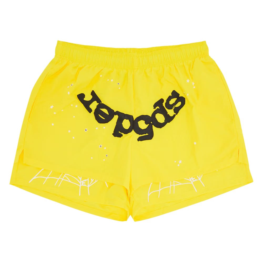 Sp5der OG Web Double Layer Shorts Yellow