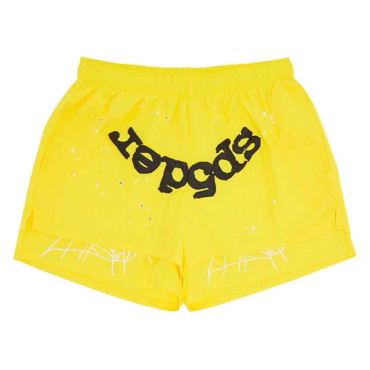 Sp5der OG Web Double Layer Shorts Yellow