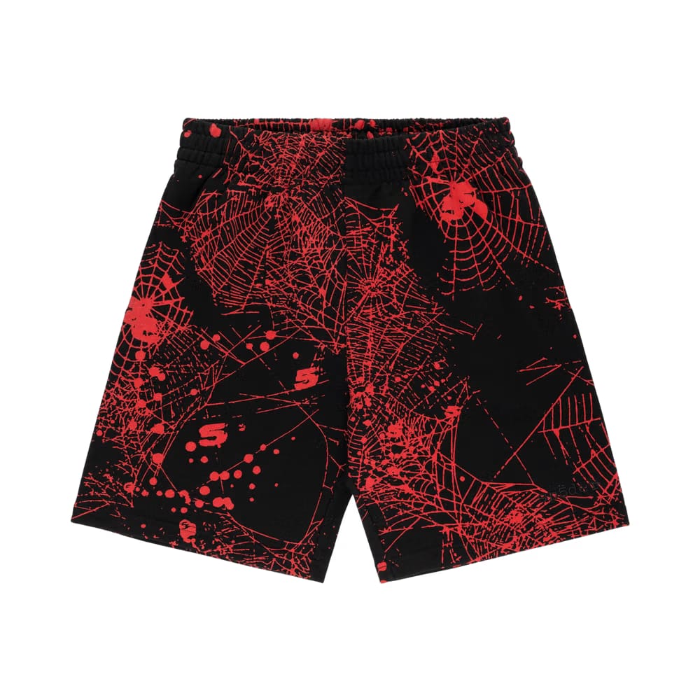 Sp5der Aop Web V2 Sweatshort Black