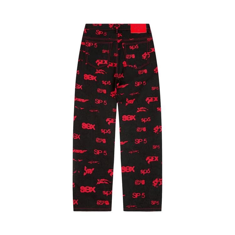 Sp5der 5ex AOP Denim Pants Black