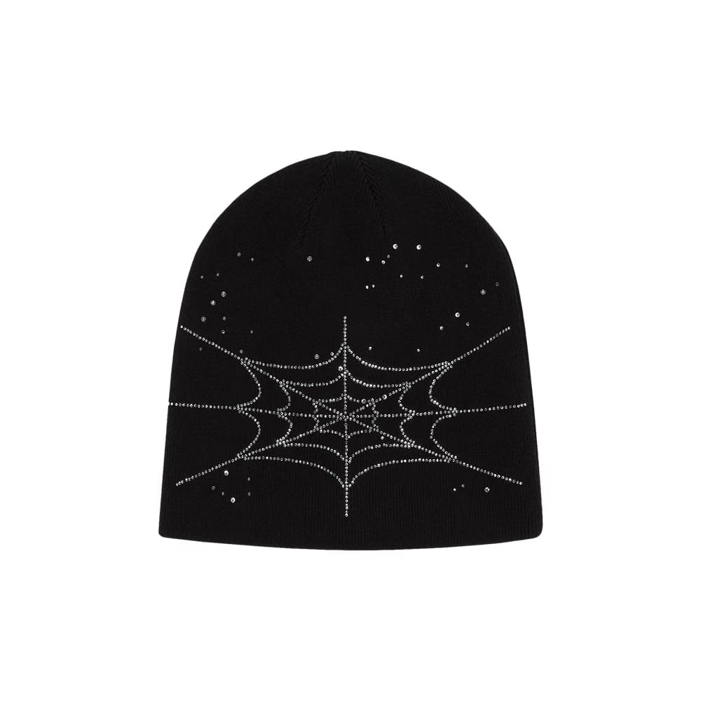 Sp5der Rhinestone Silk Skully Black