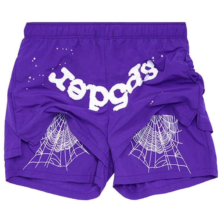 Sp5der Logo Shorts Grape