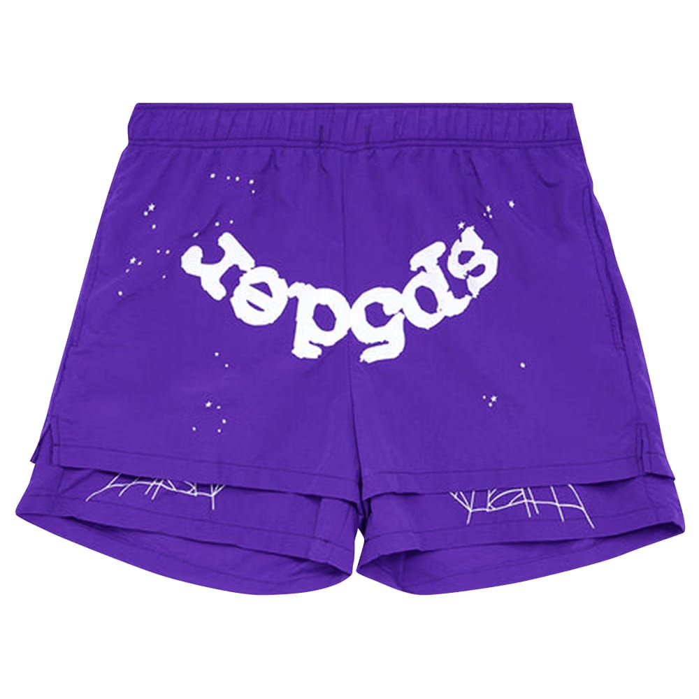 Sp5der Logo Shorts Grape