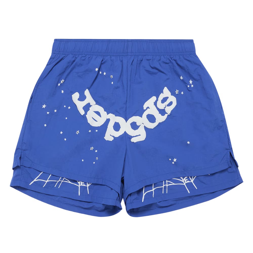 Sp5der OG Web Double Layer Shorts Blue