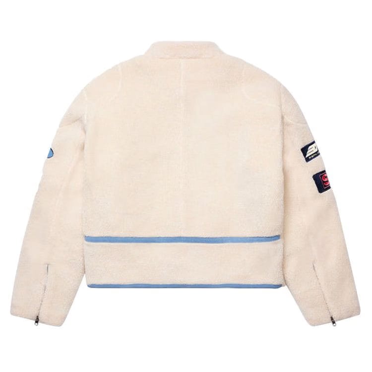 Sp5der Sherpa Hunter Moto Jacket Ecru/Navy