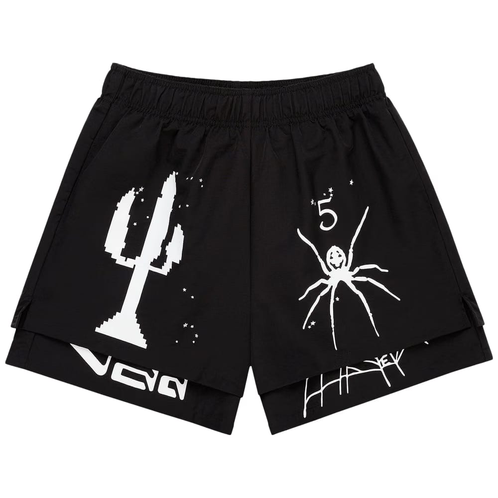Sp5der VAA Double Layer Shorts Black