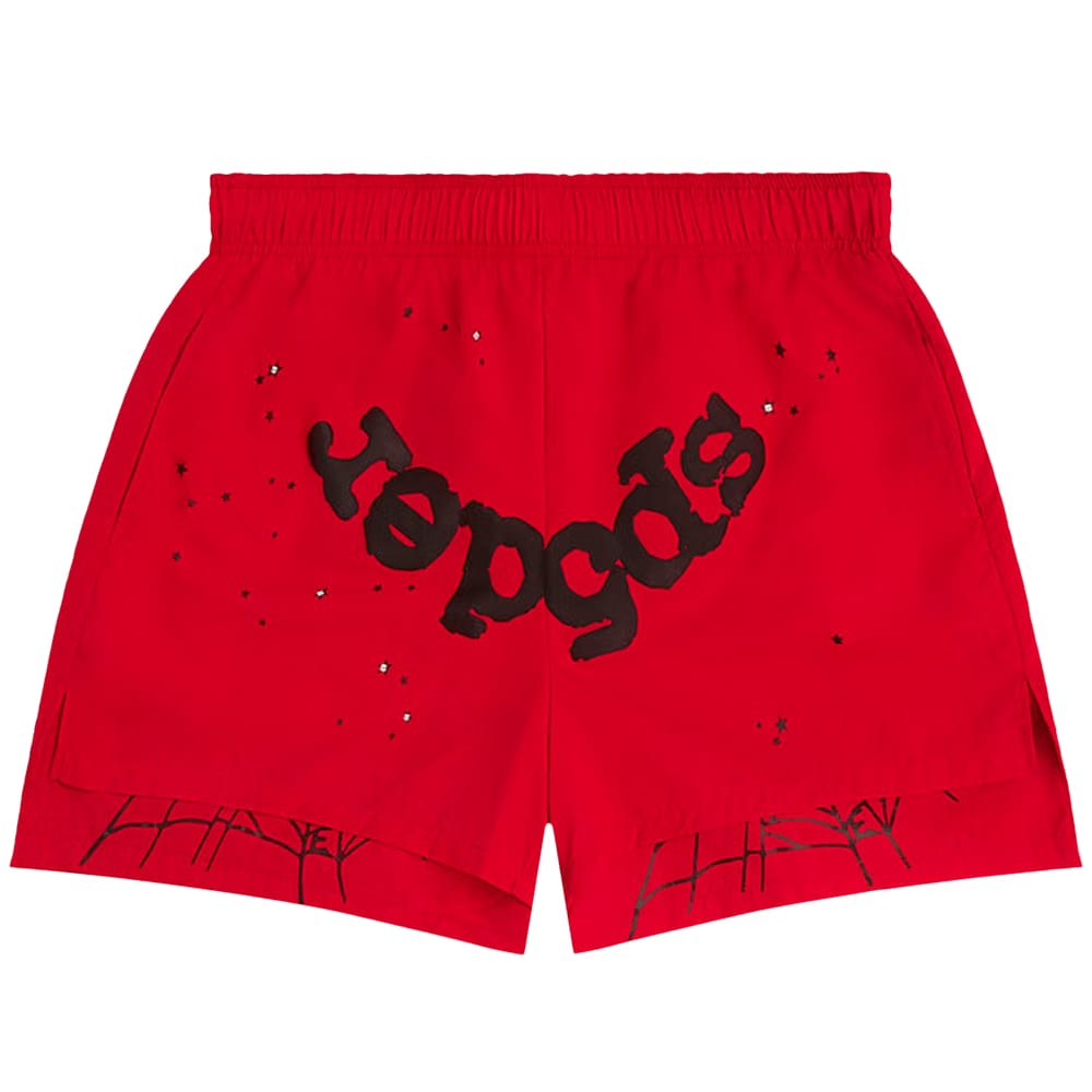 Sp5der OG Web Double Layer Shorts Red