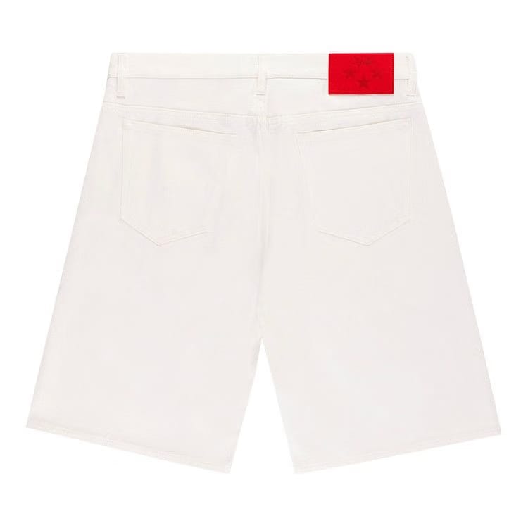 Sp5der V3 Logo Denim Shorts White