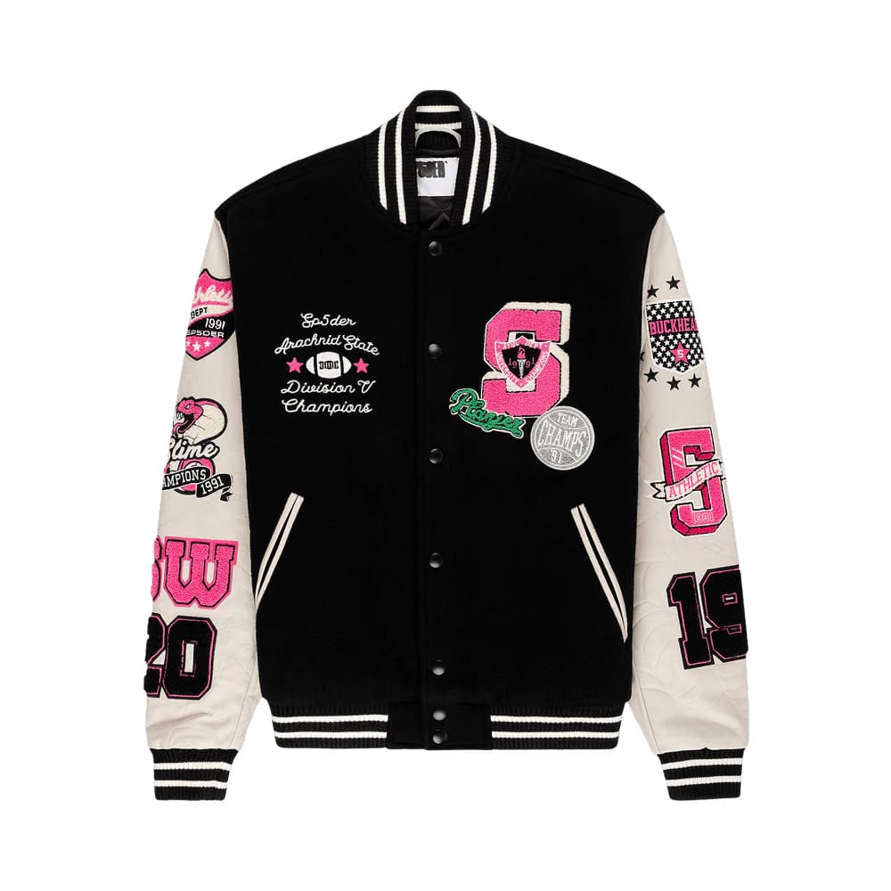 Sp5der Division 5 Varsity Jacket Black