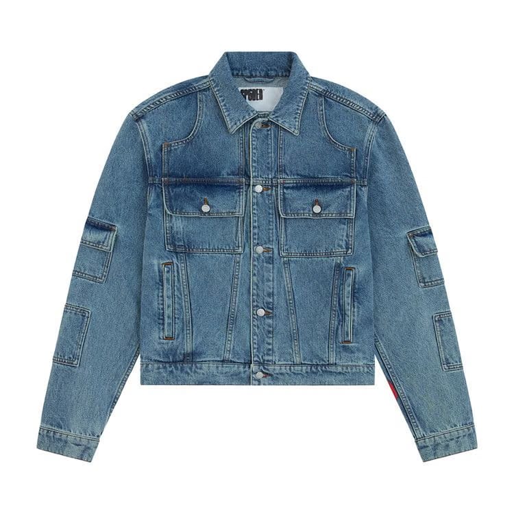 Sp5der Denim V3 Truck Jacket Light Wash Denim