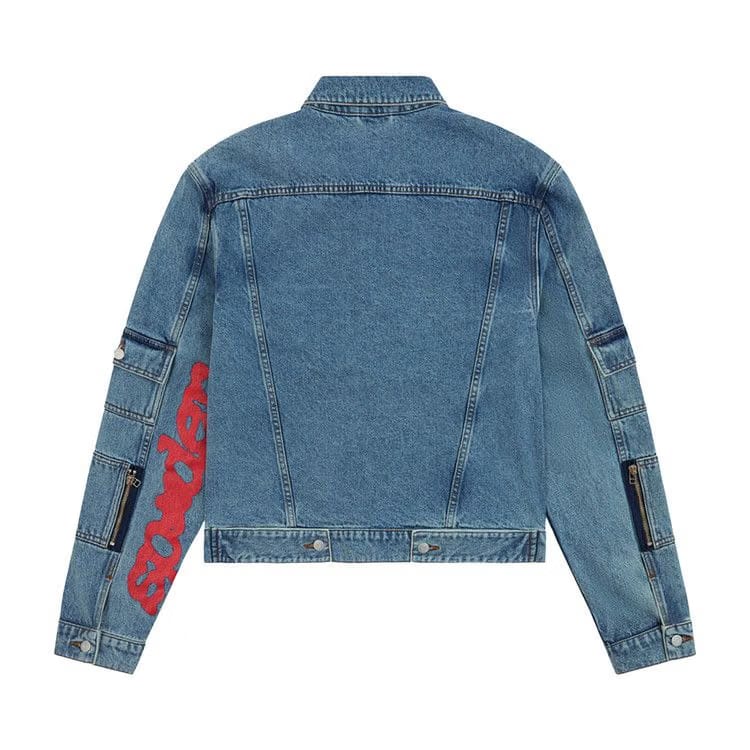 Sp5der Denim V3 Truck Jacket Light Wash Denim