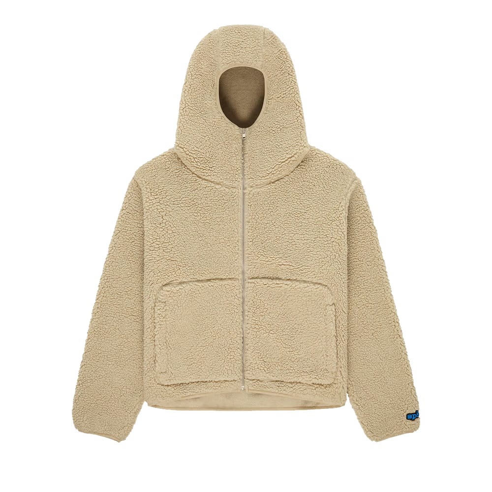 Sp5der Teddy Fleece Zip Up Tan