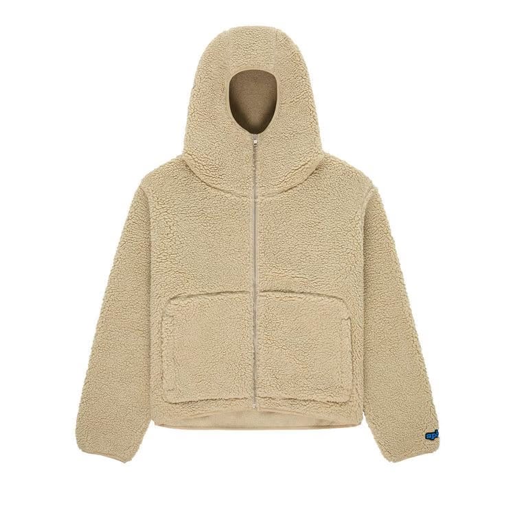 Sp5der Teddy Fleece Zip Up Tan
