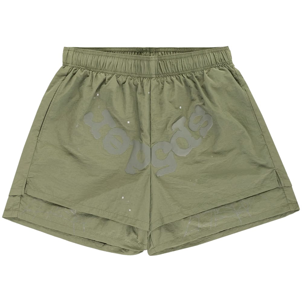 Sp5der OG Web Double Layer Shorts Sage Green