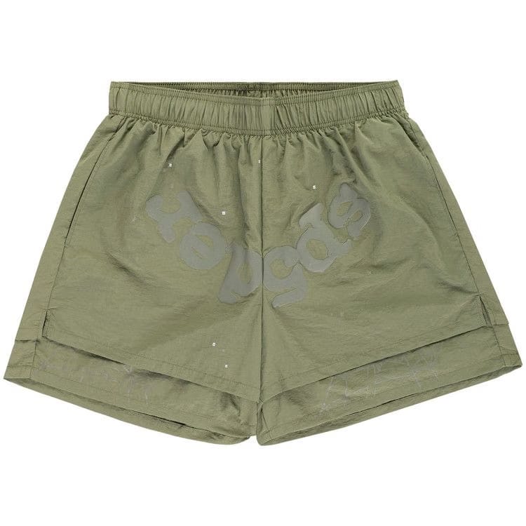 Sp5der OG Web Double Layer Shorts Sage Green
