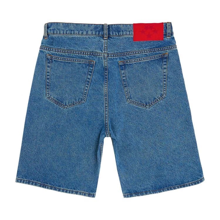 Sp5der Og Logo Denim Shorts Blue Denim