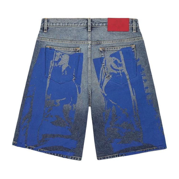 Sp5der Moto GT Denim Shorts Indigo