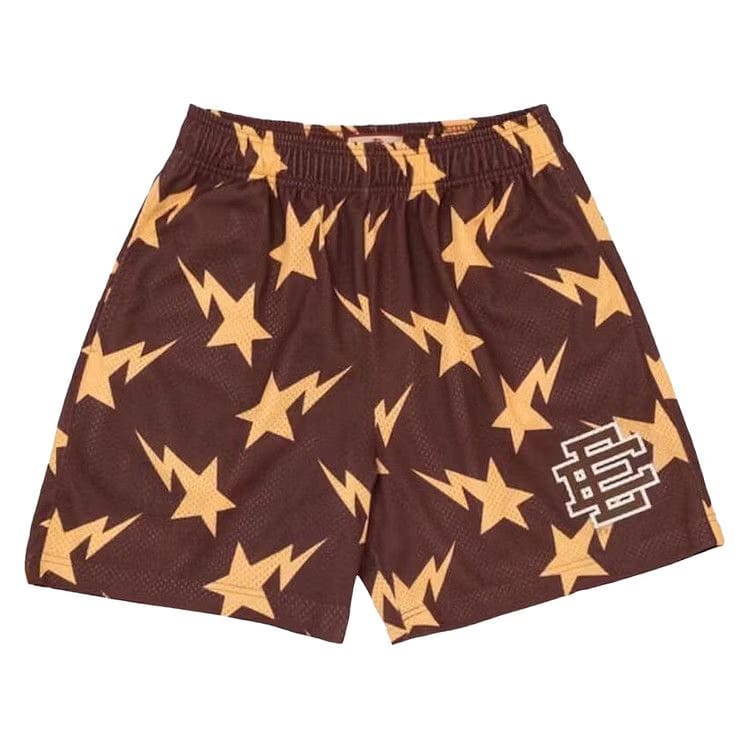 Eric Emanuel x BAPE Miami Basic Shorts Brown/Yellow