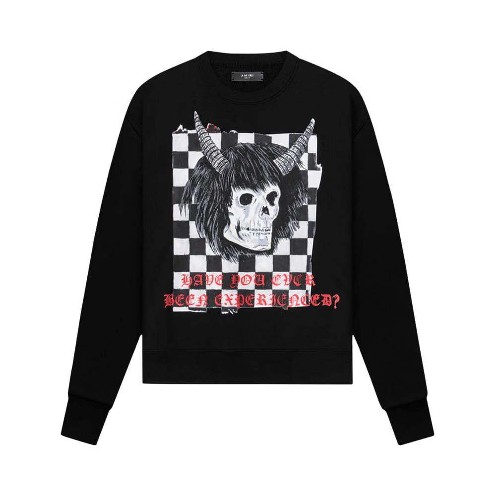 Amiri x Wes Lang Checker Skull Crew Black