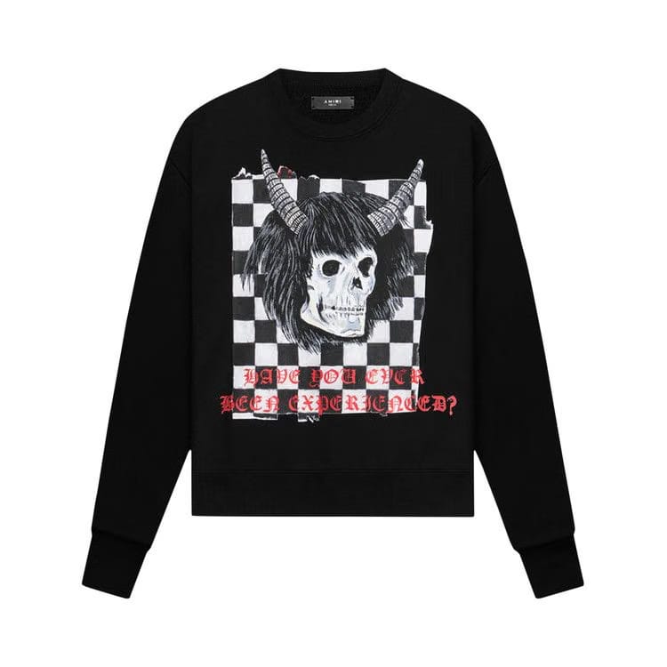 Amiri x Wes Lang Checker Skull Crew Black