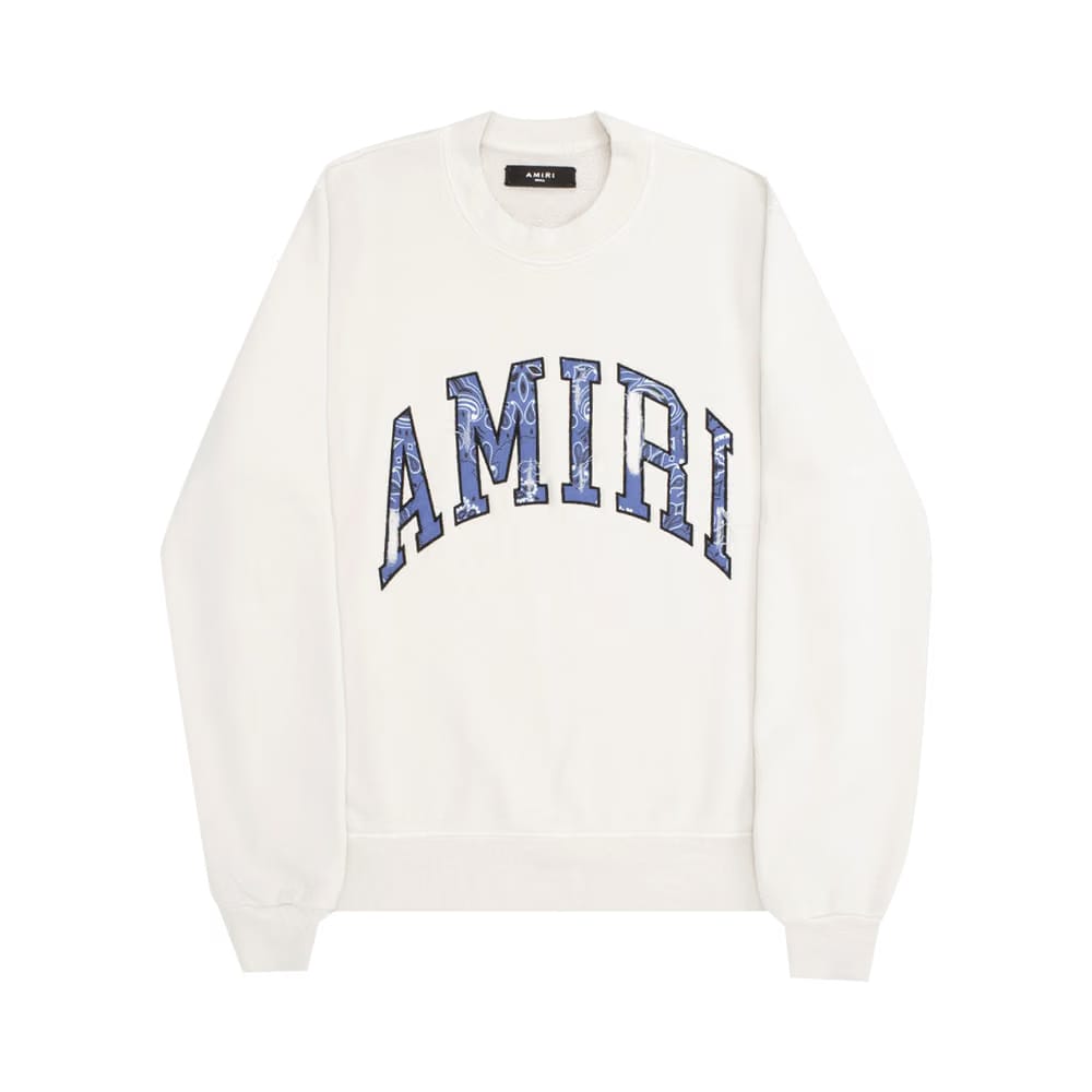 Amiri Bandana Applique Crew White/Blue